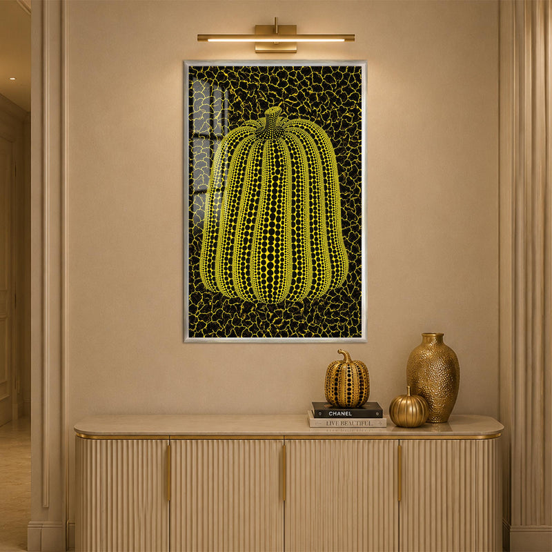 Dotted Golden Pumpkin with silver frame