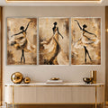 Golden Ballet with silver frame