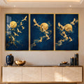 Golden Crane Moon with gold frame