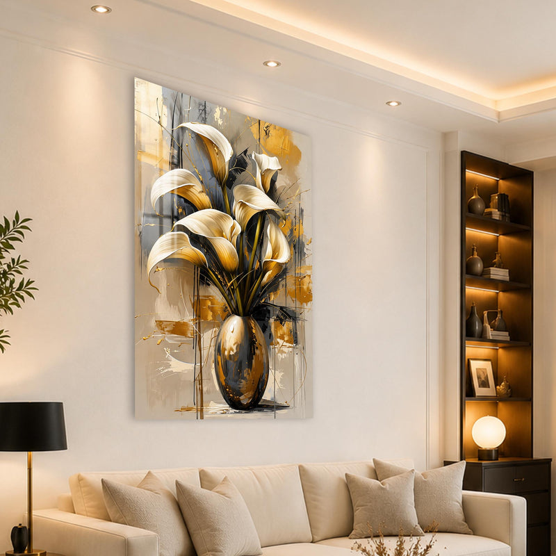 Golden Calla Lily Vase angled lifestyle view