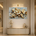 Artronauts Glass Print 18x12 cm | 7.1"x4.7" / Silver Jewelled Gold Magnolia Glass Wall Art