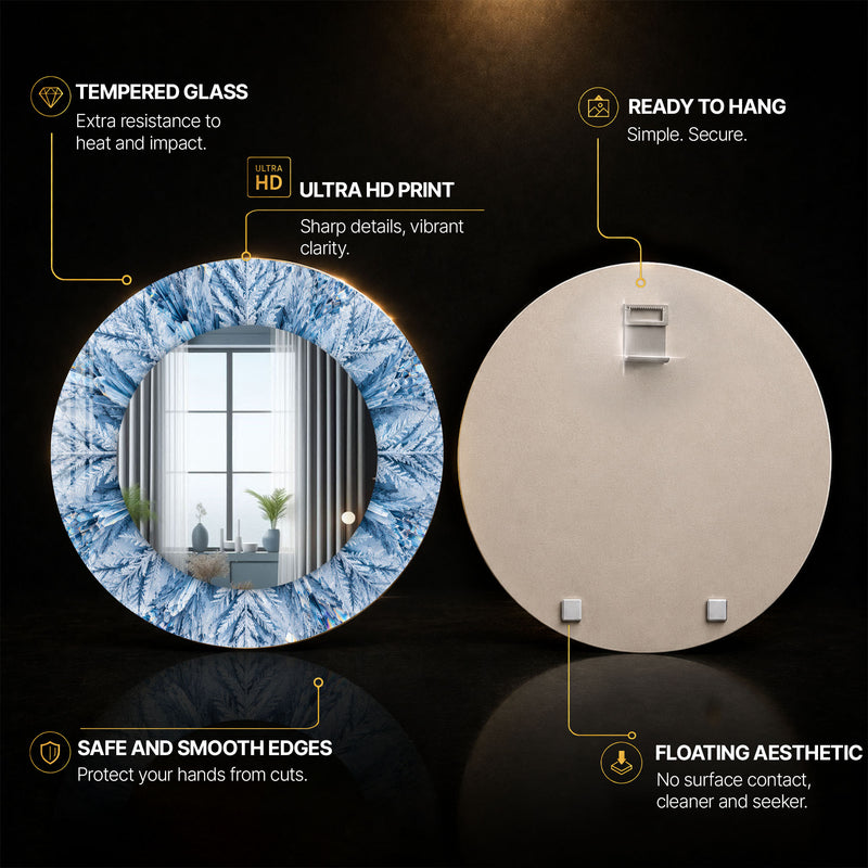 Crystal Frost — tempered glass, ultra HD print, ready to hang