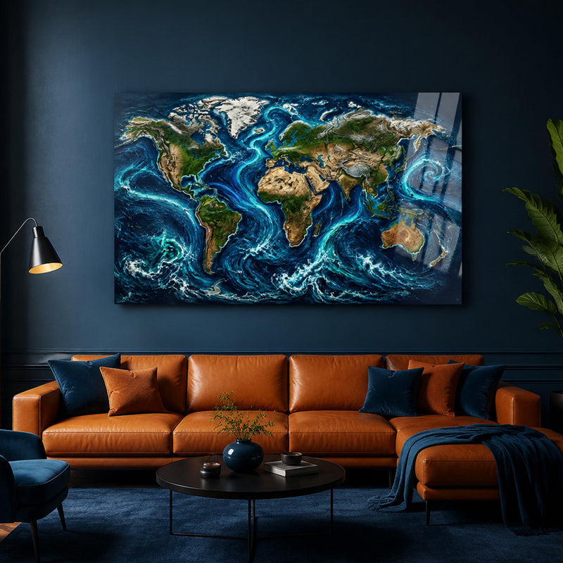 Ocean Currents World Map lifestyle view