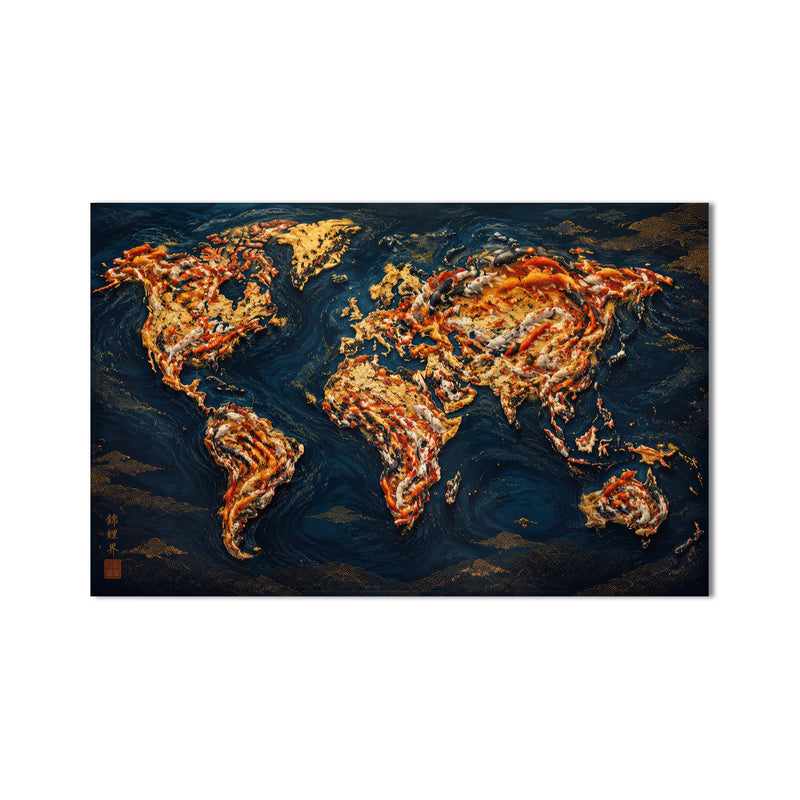 Koi World Map product shot on white background