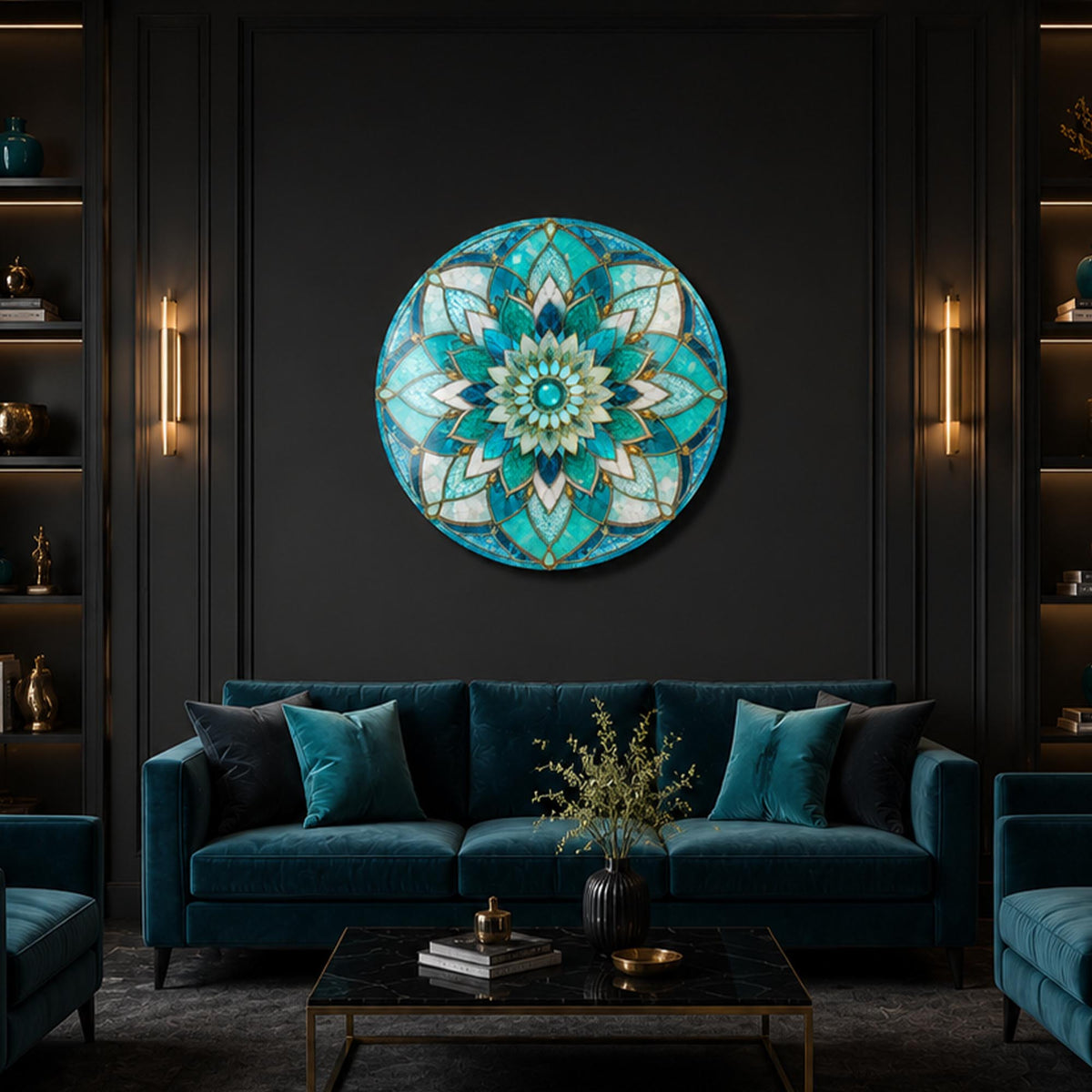 Turquoise Lotus Mandala lifestyle view
