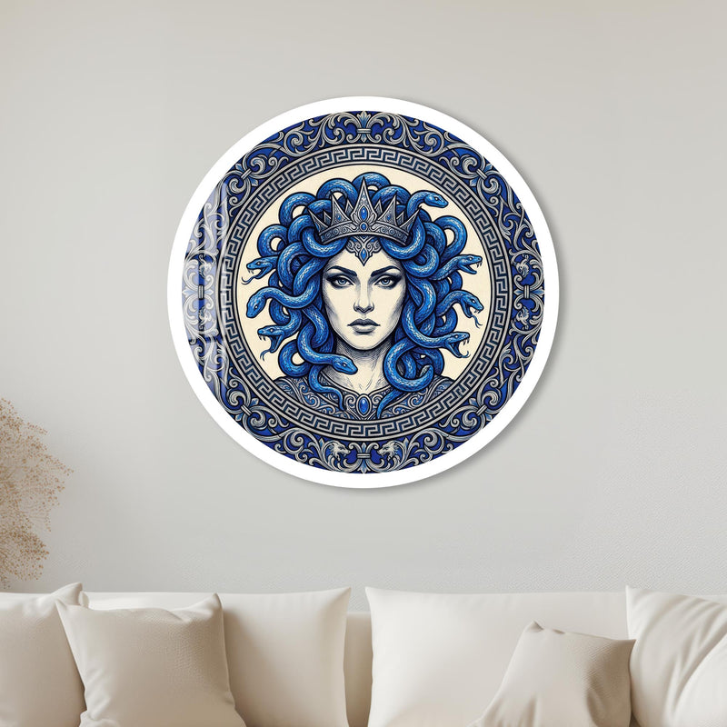 Sapphire Medusa with white frame
