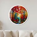 Autumn Forest Stream with white frame