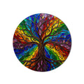 Rainbow Stained Glass Tree Of Life product shot on white background