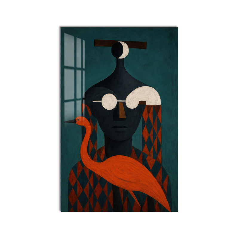 Artronauts Glass Print Flamingo Guardian Glass Wall Art