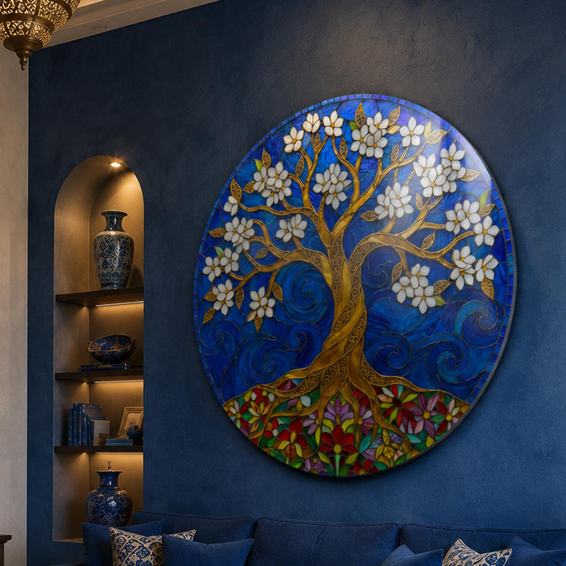 Blossoming Gold Tree On Royal Blue lifestyle view