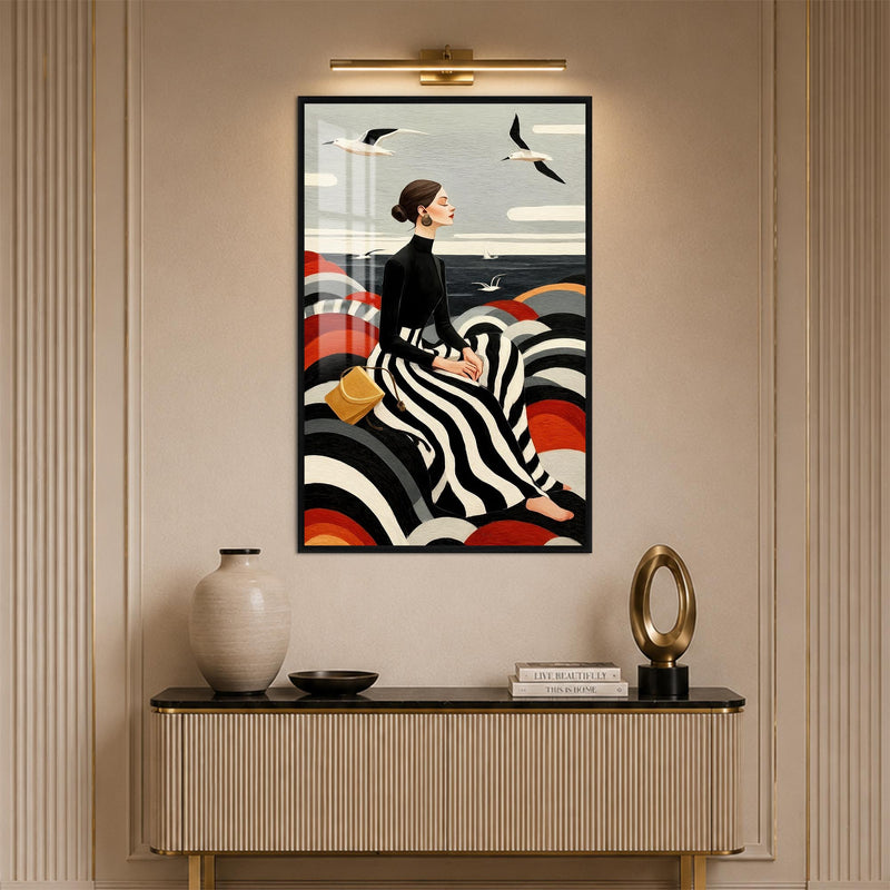 Seaside Serenity with black frame