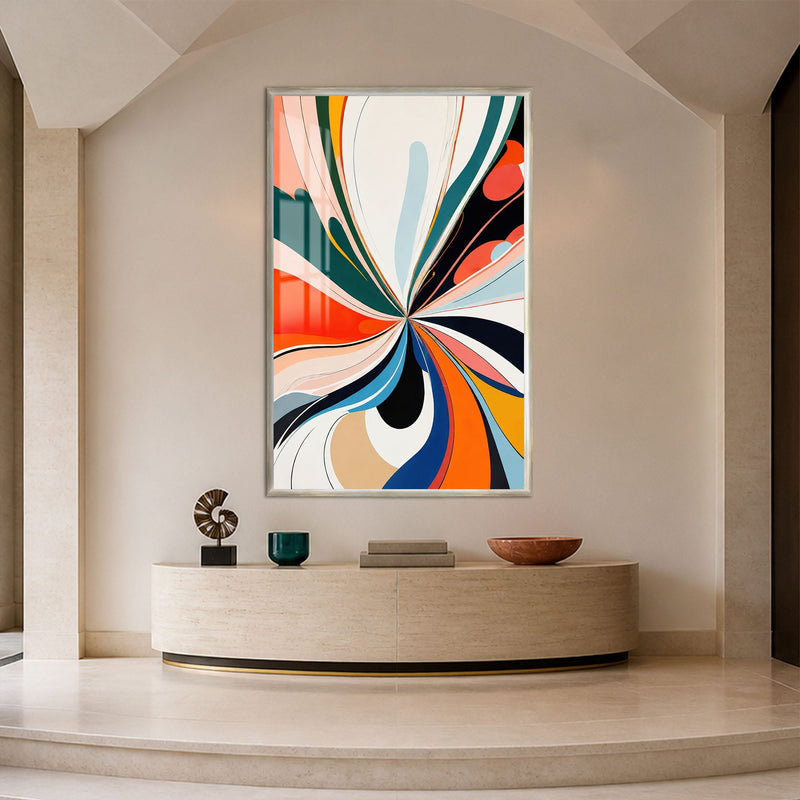 Artronauts Glass Print 12x18 cm | 4.7"x7.1" / Silver Radiant Colour Burst Glass Wall Art