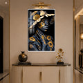 Gilded Sunflower Muse with white frame