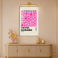 Kusama Pink Dots with silver frame