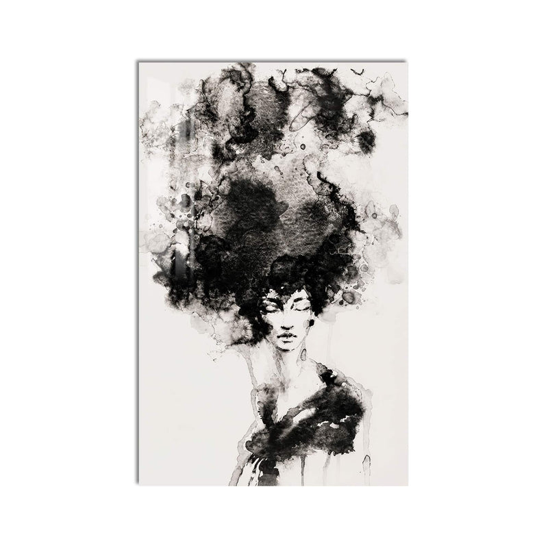 Artronauts Glass Print Ink Cloud Woman Glass Wall Art