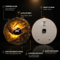 Golden Eclipse — tempered glass, ultra HD print, ready to hang