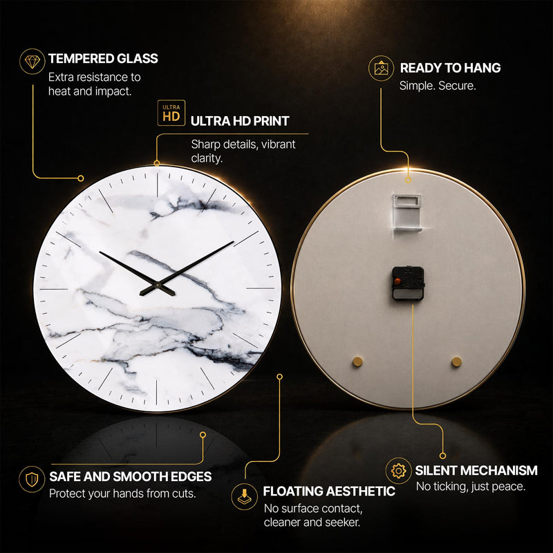Monochrome Marble — tempered glass, ultra HD print, ready to hang