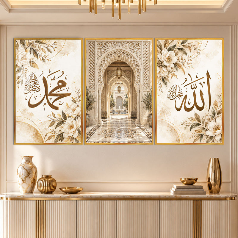 Islamic Floral with gold frame