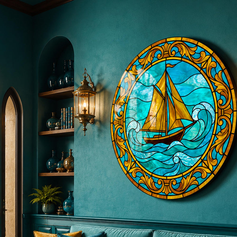 Amber Sailboat Turquoise Waves lifestyle view