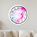 Pink Aqua Swirl with white frame