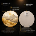 Golden Mountain Horizon — tempered glass, ultra HD print, ready to hang