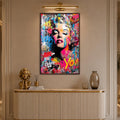 Pop Icon Graffiti with walnut frame