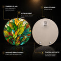 Stained Glass Foliage — tempered glass, ultra HD print, ready to hang