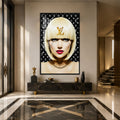 Artronauts Glass Print 12x18 cm | 4.7"x7.1" / Black Golden Fashion Icon Glass Wall Art