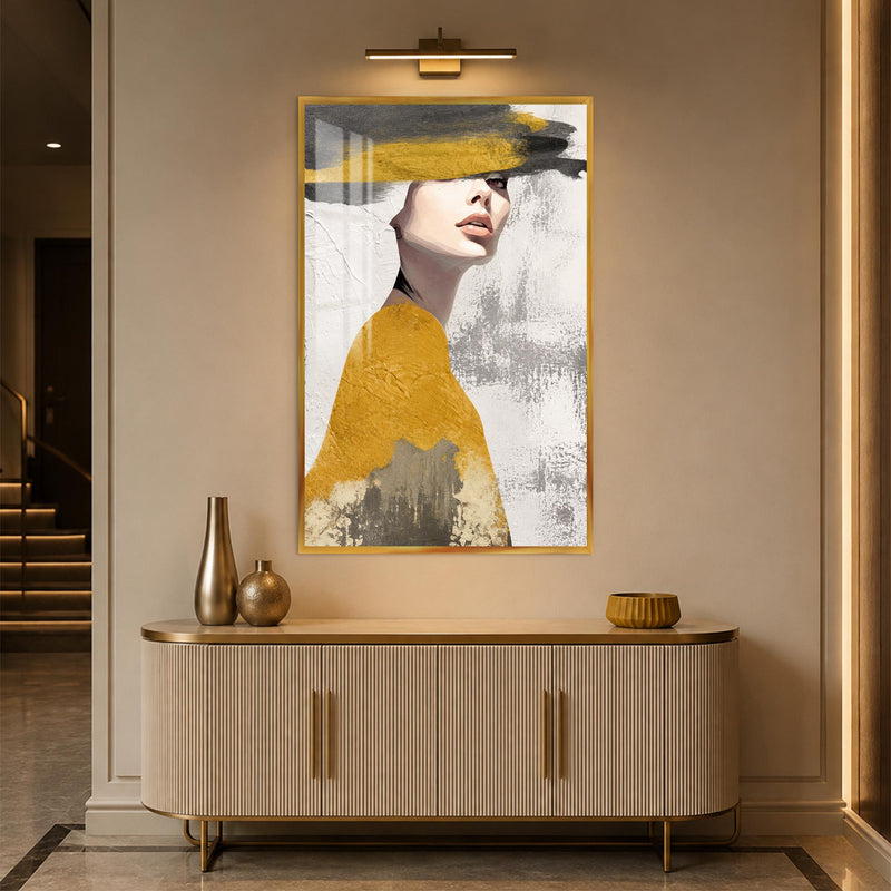 Woman In Ochre with gold frame
