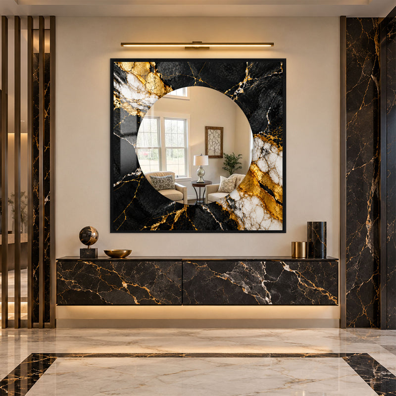 Gilded Onyx Marble with gold frame