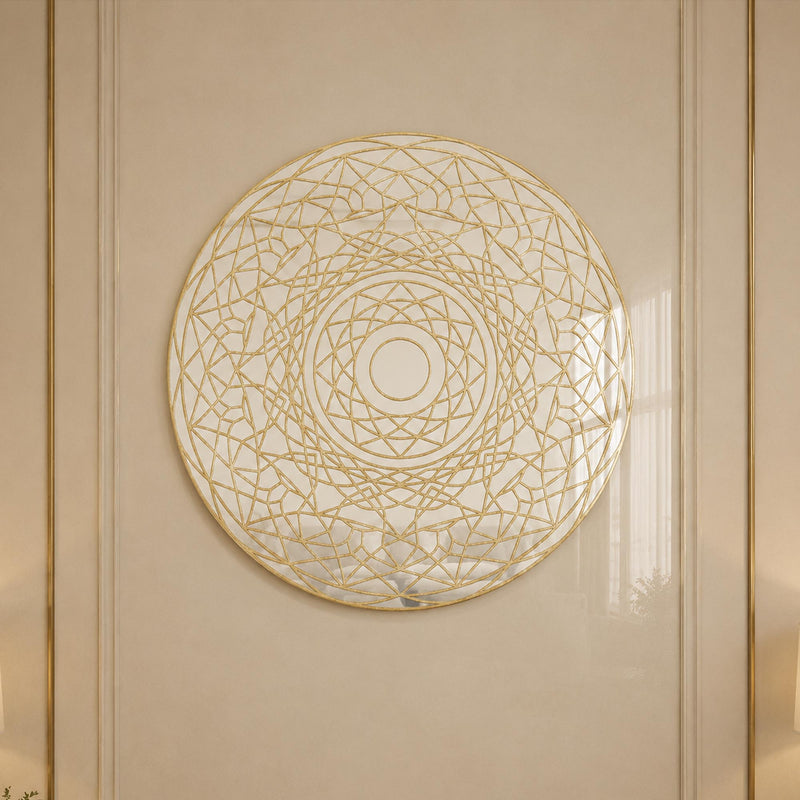 Golden Radial Mandala Line Art lifestyle view