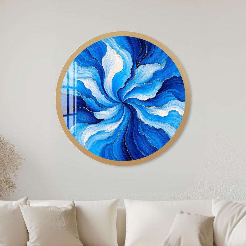 Sapphire Bloom Swirl with gold frame
