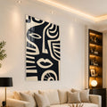 Artronauts Glass Print Midnight Tribal Faces Glass Wall Art