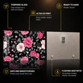 Midnight Pink Blooms — tempered glass, ultra HD print, ready to hang