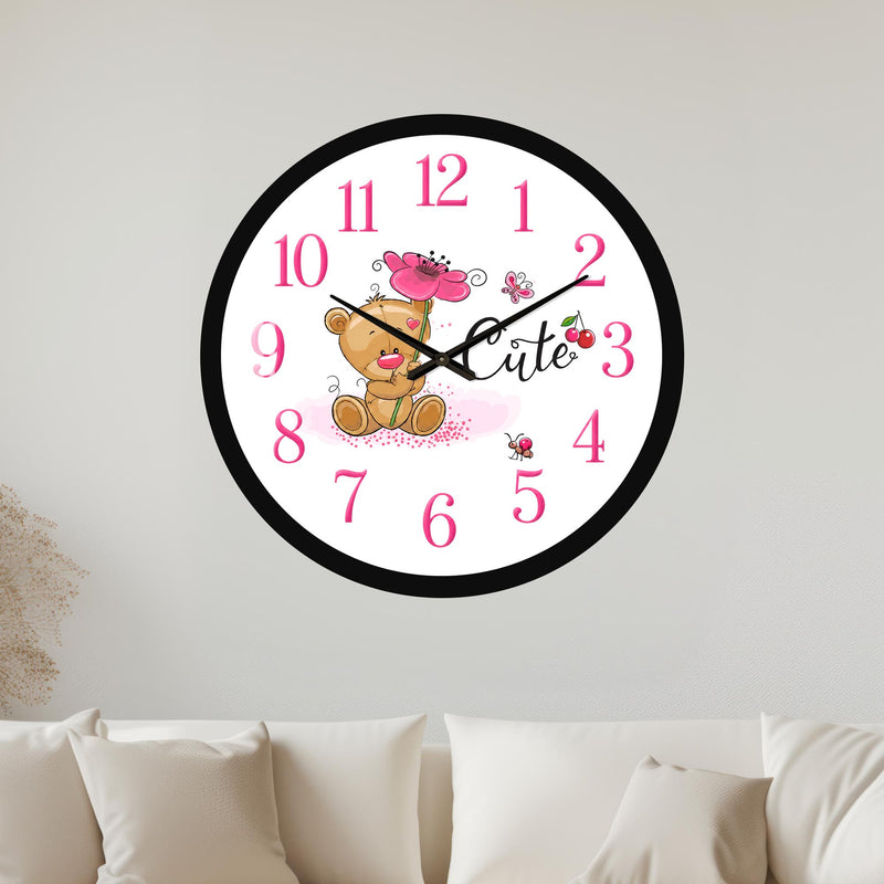 Cute Floral Teddy with black frame