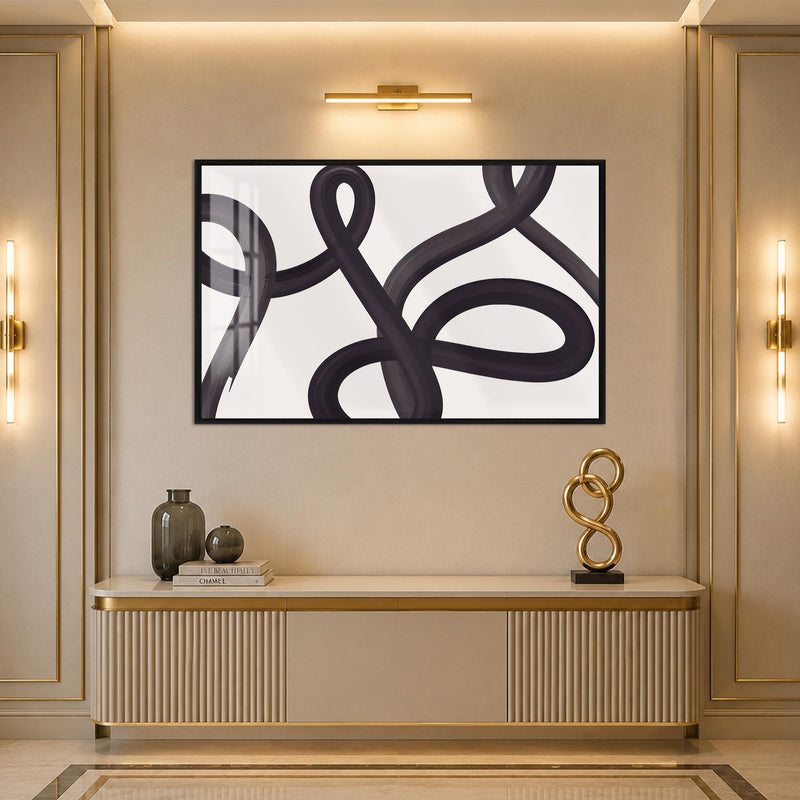 Plum Ribbon Loops with black frame