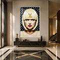 Artronauts Glass Print 12x18 cm | 4.7"x7.1" / White Golden Fashion Icon Glass Wall Art