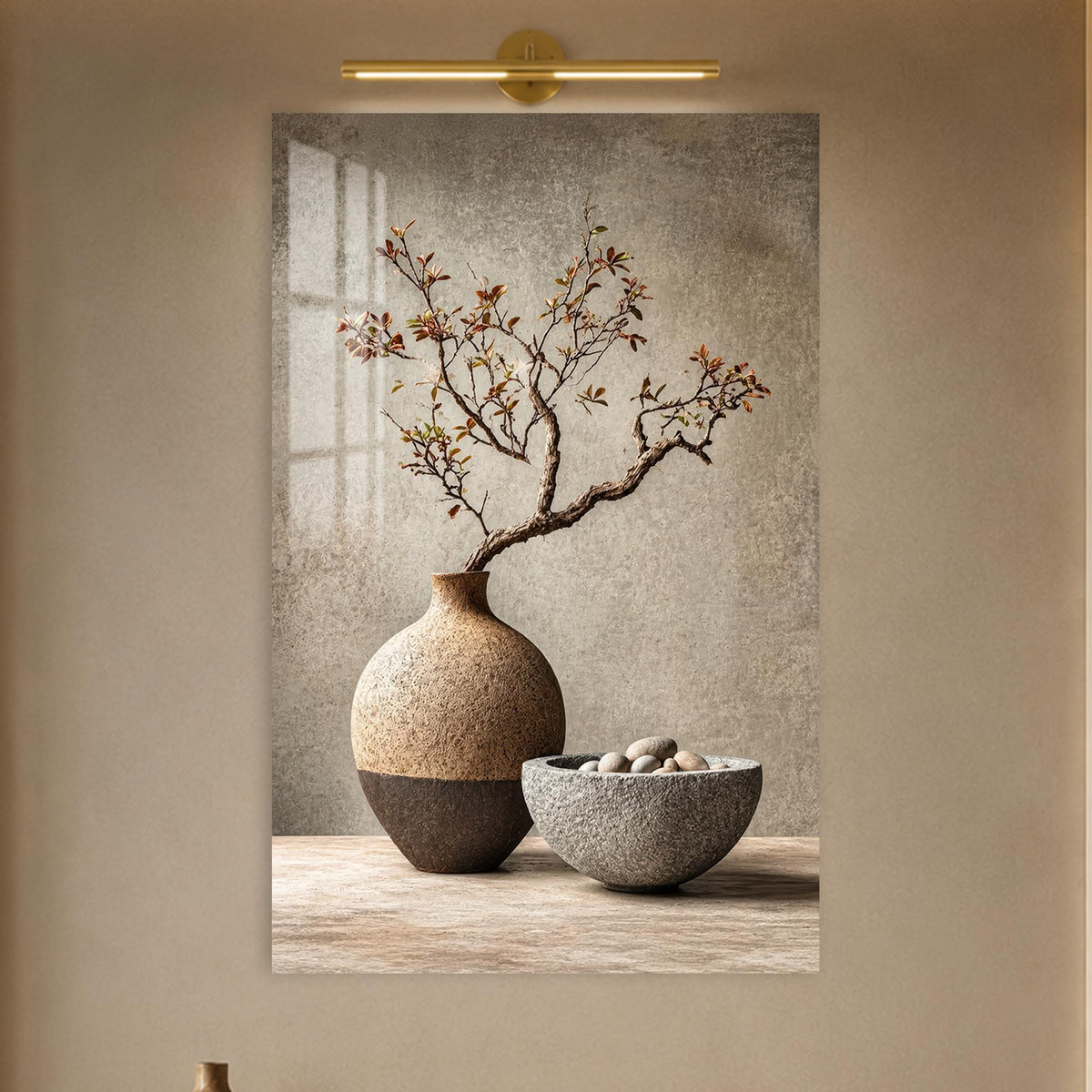 Zen Branch Still Life in a modern room