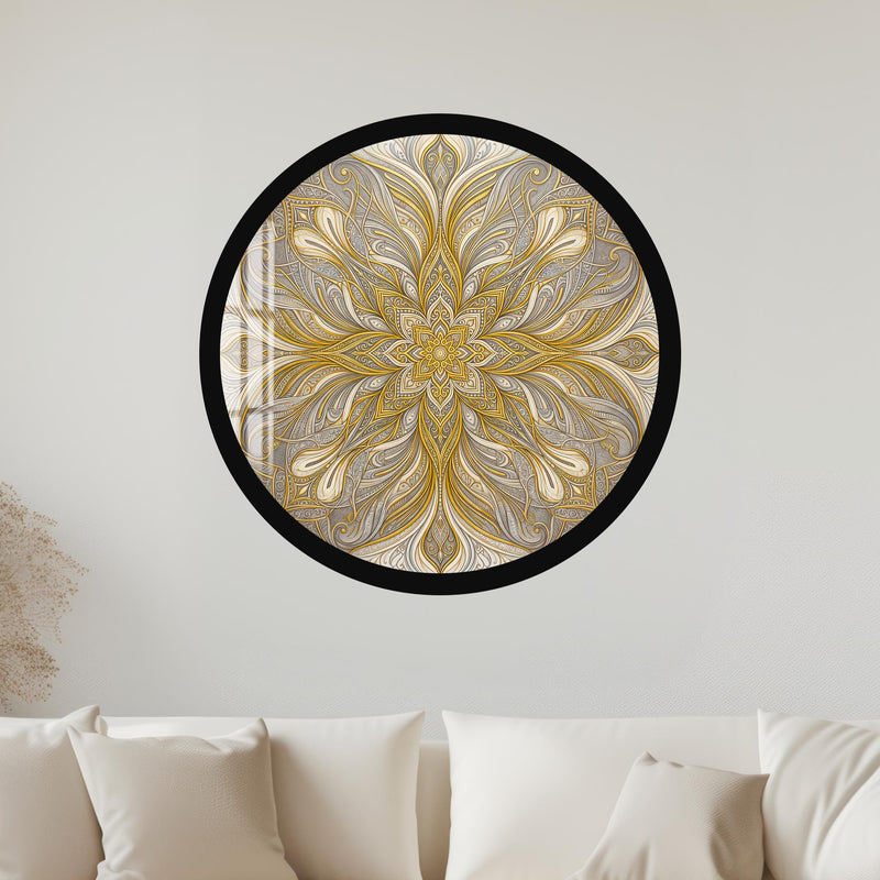 Gilded Petal Symphony with gold frame