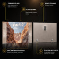 Desert Canyon Vista — tempered glass, ultra HD print, ready to hang
