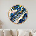 Sapphire Marble Flow with black frame