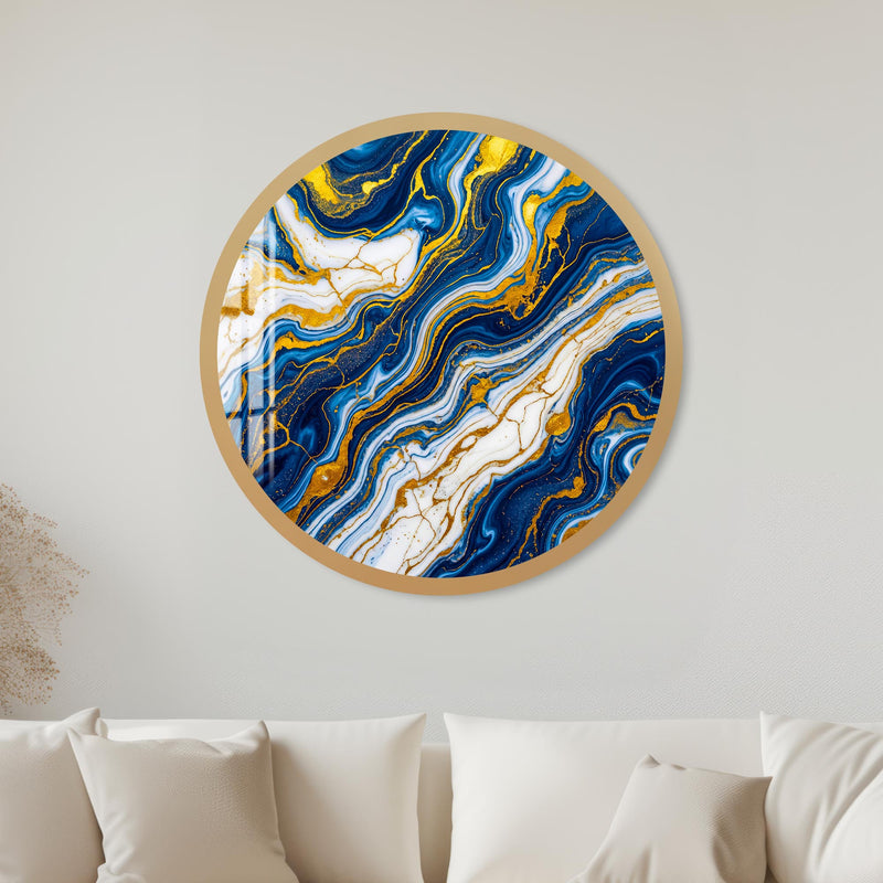 Sapphire Marble Flow with black frame