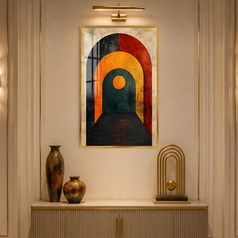 Retro Geometric Archway with gold frame