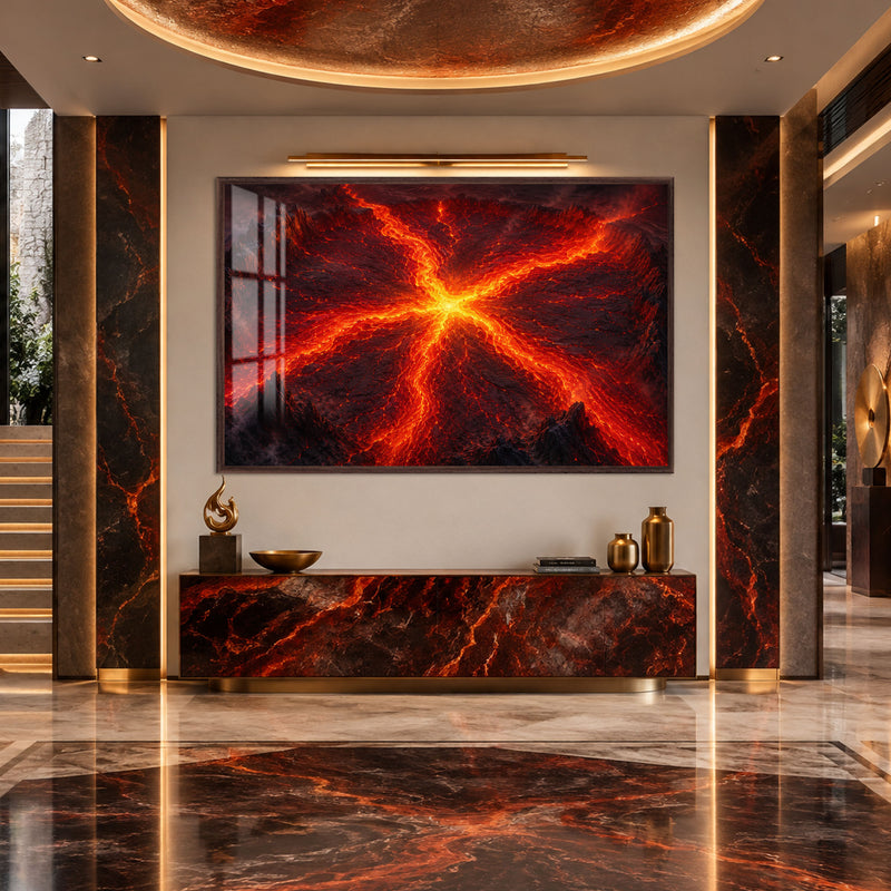 Molten Lava Burst with walnut frame