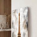 Golden Eiffel Tower close-up angled detail
