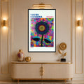 Pop Art Sunflower with black frame