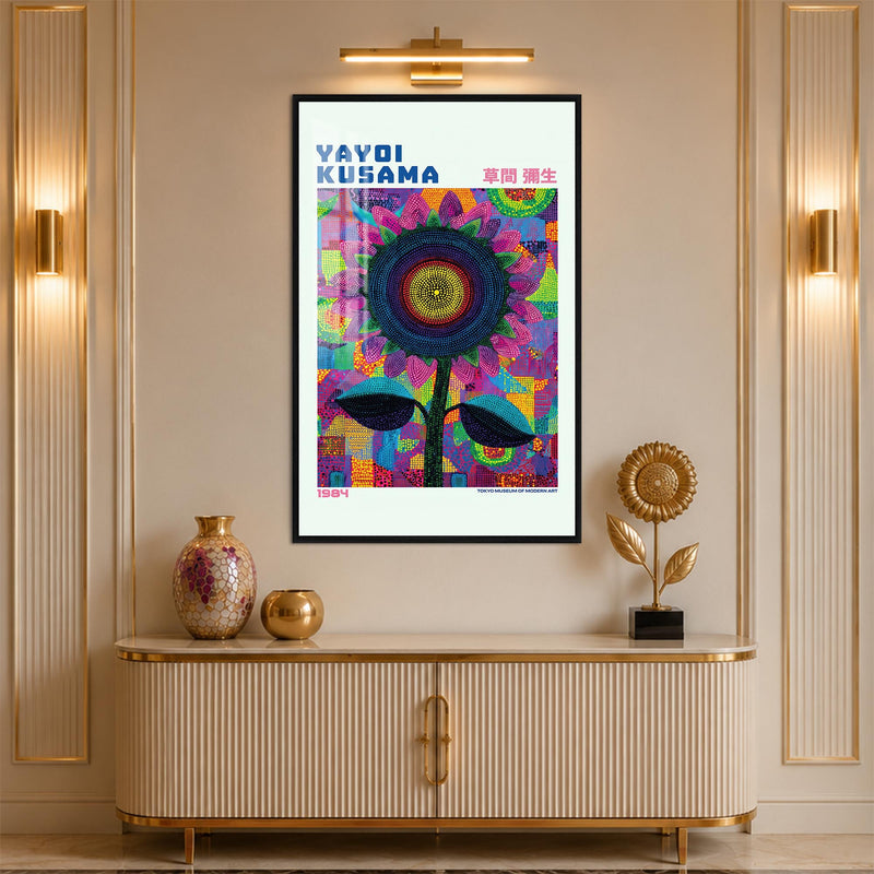 Pop Art Sunflower with black frame