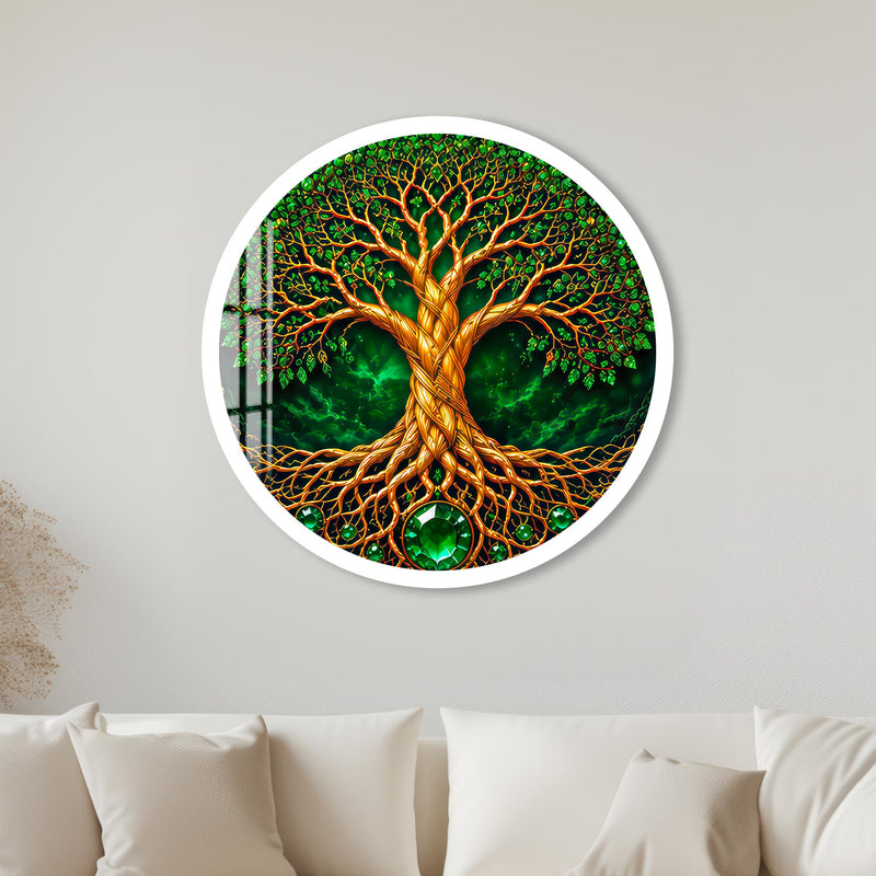 Emerald Tree Of Life with white frame