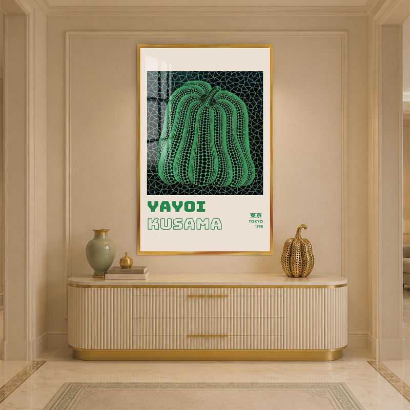 Emerald Kusama Pumpkin with gold frame