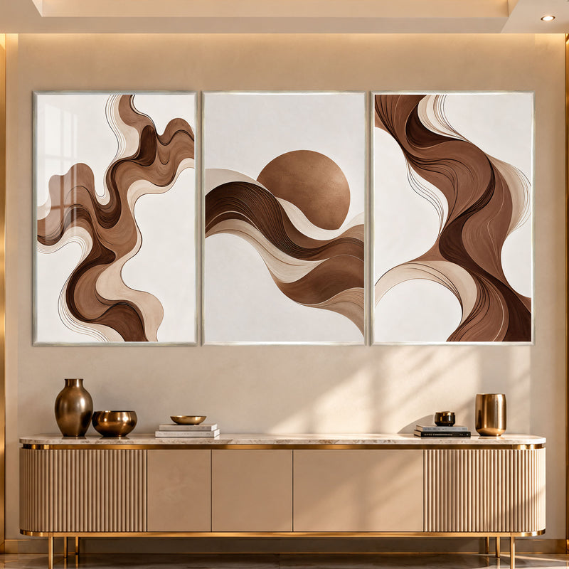 Earthtone Flow with silver frame